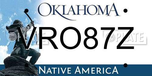 VRO87Z Oklahoma License Plate