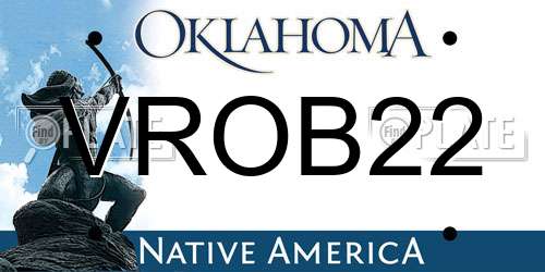VROB22 Oklahoma License Plate