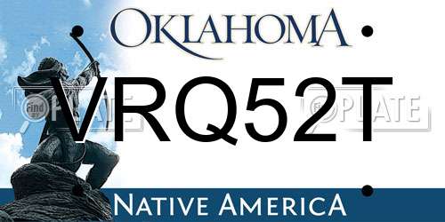 VRQ52T Oklahoma License Plate