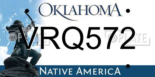 VRQ572 Oklahoma License Plate