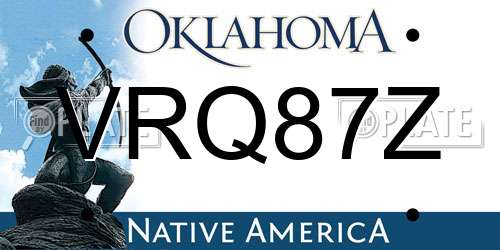 VRQ87Z Oklahoma License Plate