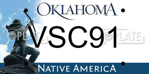VSC91 Oklahoma License Plate