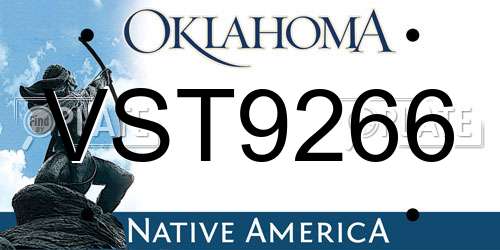 VST9266 Oklahoma License Plate