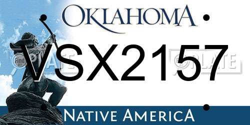 VSX2157 Oklahoma License Plate