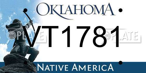 VT1781 Oklahoma License Plate