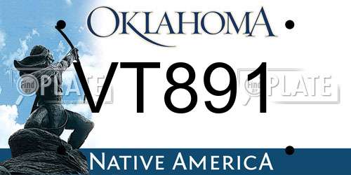 VT891 Oklahoma License Plate