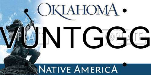 VUNTGGG Oklahoma License Plate