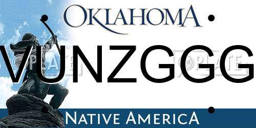 VUNZGGG Oklahoma License Plate
