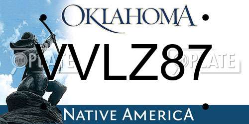 VVLZ87 Oklahoma License Plate