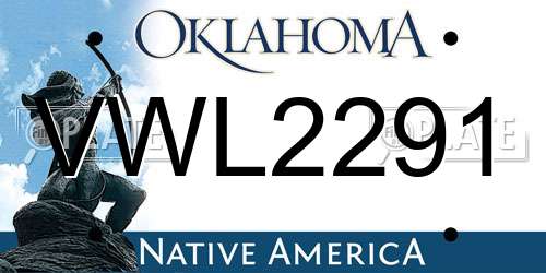 VWL2291 Oklahoma License Plate
