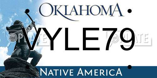VYLE79 Oklahoma License Plate