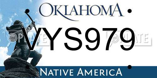 VYS979 Oklahoma License Plate