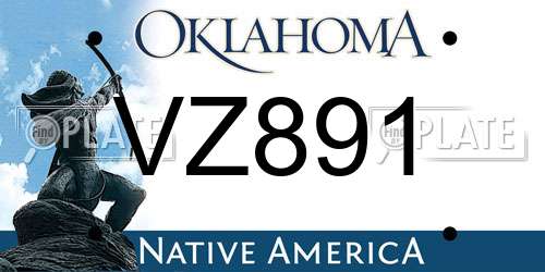 VZ891 Oklahoma License Plate