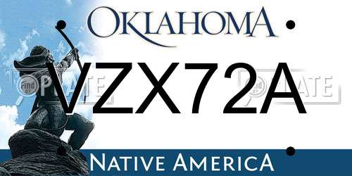 VZX72A Oklahoma License Plate