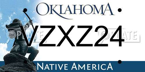 VZXZ24 Oklahoma License Plate