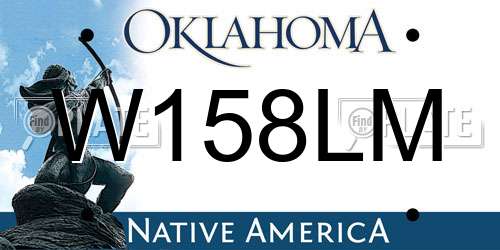 W158LM Oklahoma License Plate