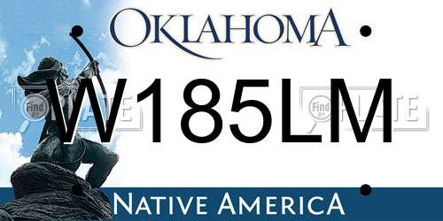 W185LM Oklahoma License Plate