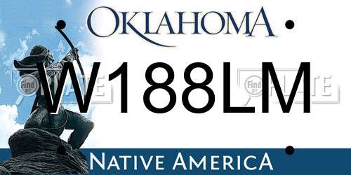 W188LM Oklahoma License Plate