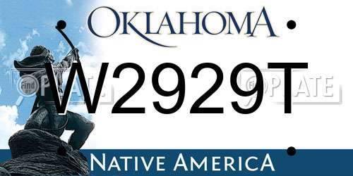 W2929T Oklahoma License Plate