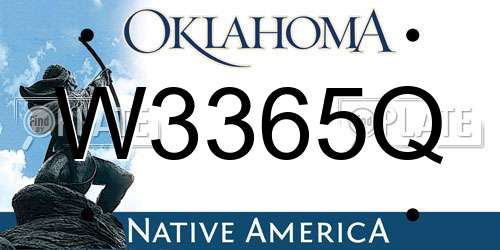 W3365Q Oklahoma License Plate