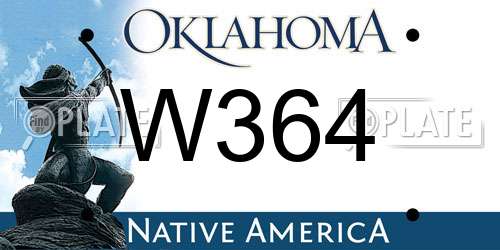 W364 Oklahoma License Plate