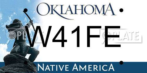 W41FE Oklahoma License Plate