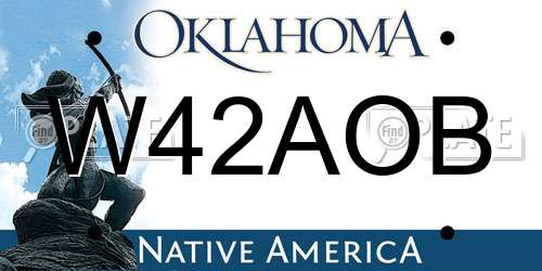 W42AOB Oklahoma License Plate
