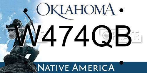 W474QB Oklahoma License Plate