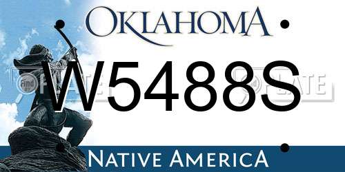 W5488S Oklahoma License Plate
