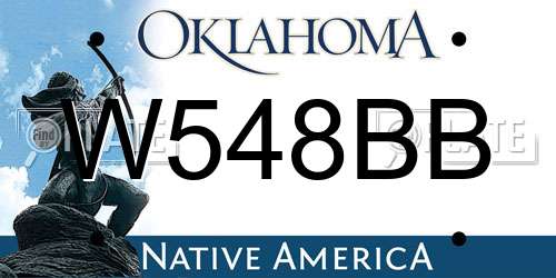 W548BB Oklahoma License Plate