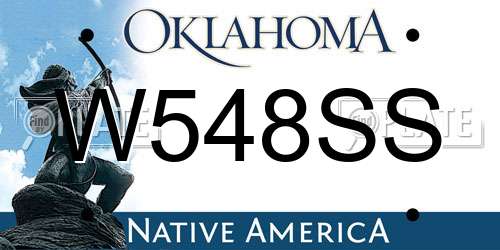 W548SS Oklahoma License Plate