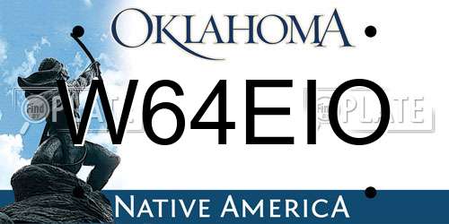 W64EIO Oklahoma License Plate