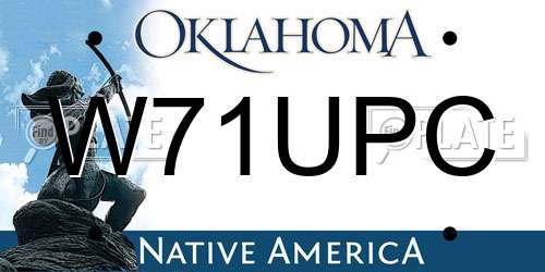 W71UPC Oklahoma License Plate