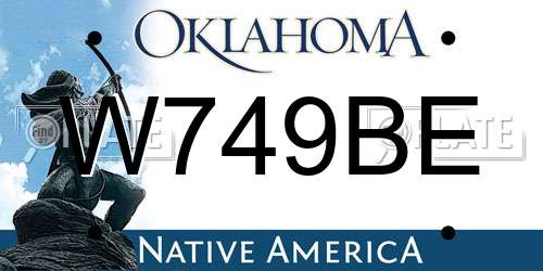 W749BE Oklahoma License Plate