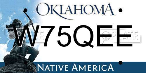 W75QEE Oklahoma License Plate