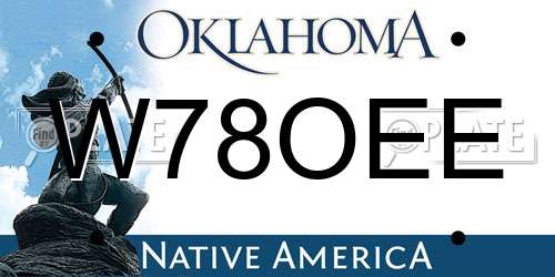 W78OEE Oklahoma License Plate