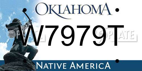 W7979T Oklahoma License Plate