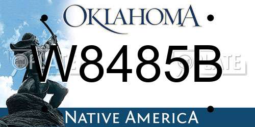 W8485B Oklahoma License Plate