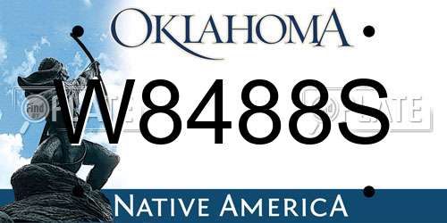 W8488S Oklahoma License Plate