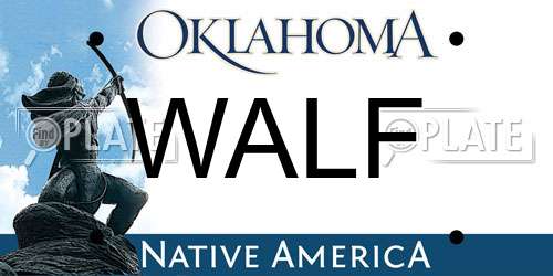 WALF Oklahoma License Plate