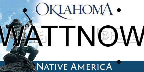 WATTNOW Oklahoma License Plate