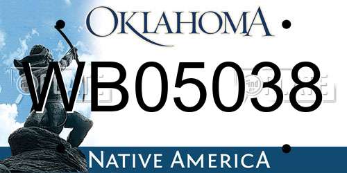 WB05038 Oklahoma License Plate