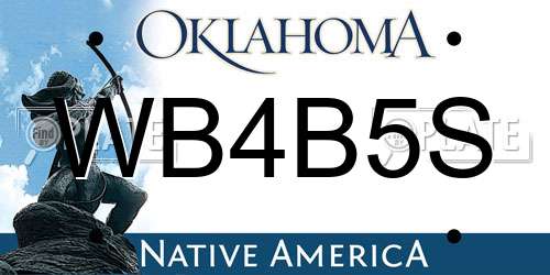WB4B5S Oklahoma License Plate