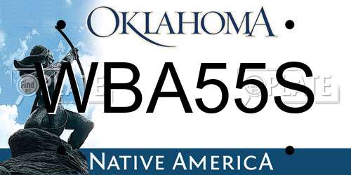 WBA55S Oklahoma License Plate