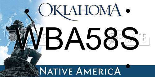 WBA58S Oklahoma License Plate