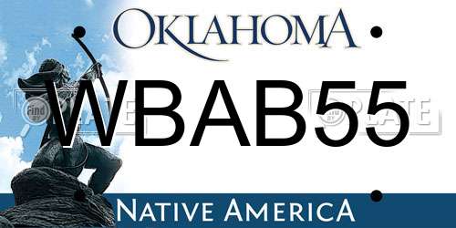 WBAB55 Oklahoma License Plate
