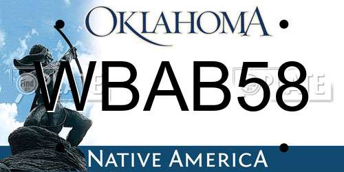 WBAB58 Oklahoma License Plate