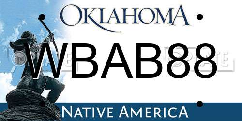 WBAB88 Oklahoma License Plate
