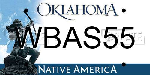 WBAS55 Oklahoma License Plate