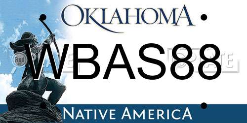 WBAS88 Oklahoma License Plate